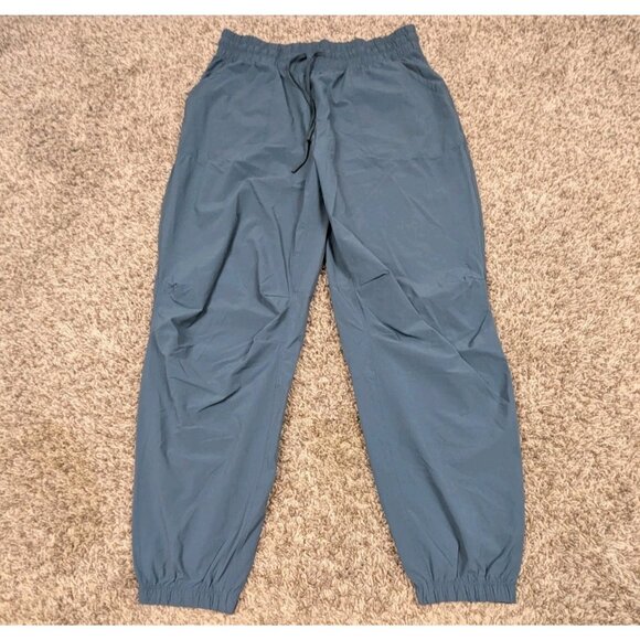 nuuds Pants - Nuuds Pants Women's Medium Green Drawstring Elastic Waist Athletic Gym Nylon